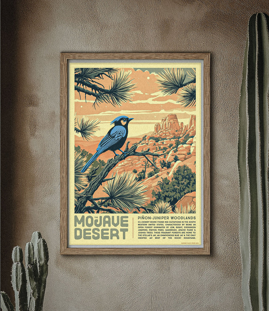 MOJAVE BLUE JAY TRAVEL POSTER